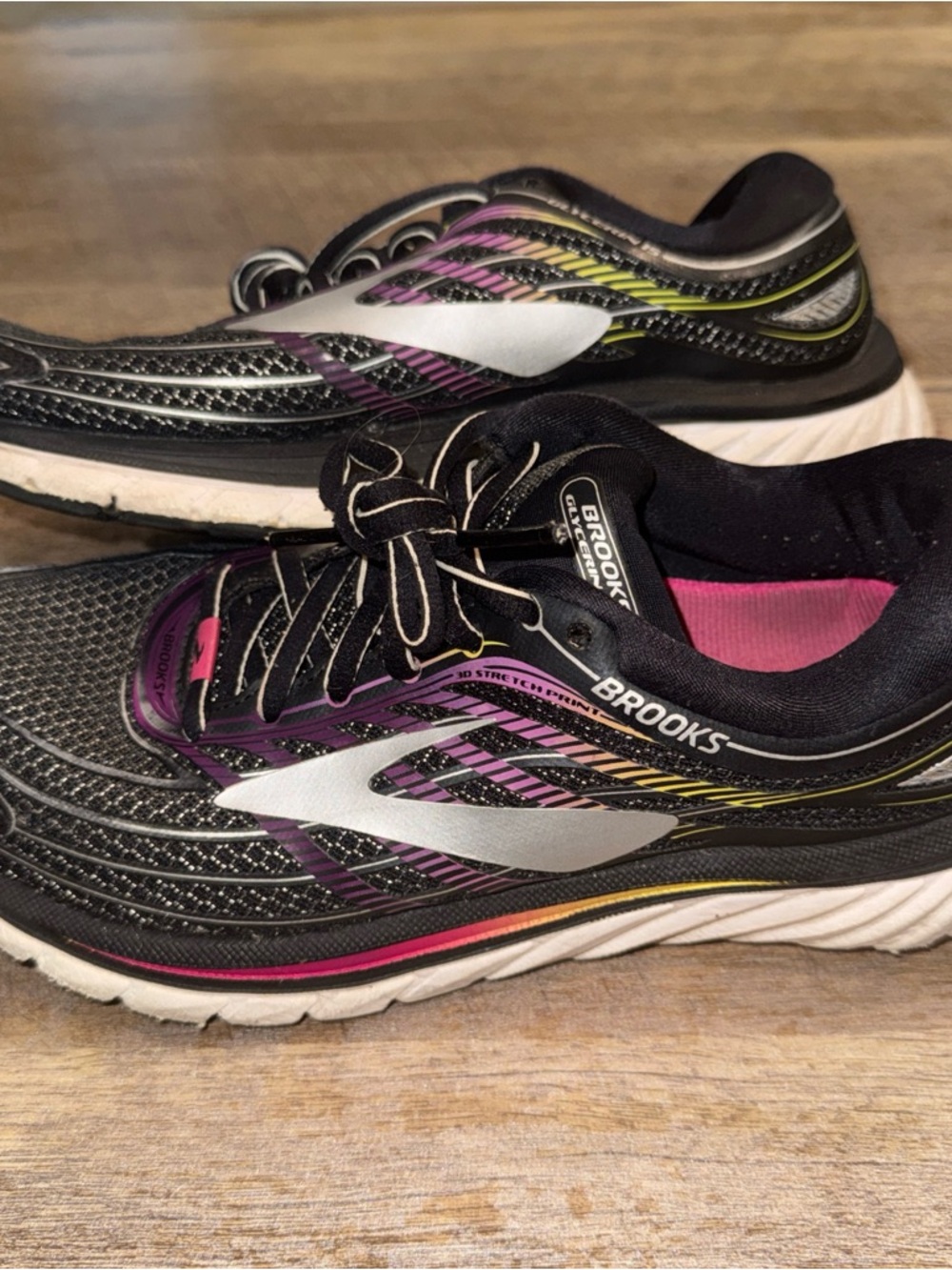 Women's Brooks Glycerin 15 Running Shoes Sneakers Size 8.0 US/39 EU Black Purple